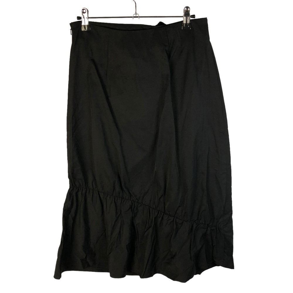 Halogen Black Ruffle Front Midi Skirt 4 - Picture 4 of 6
